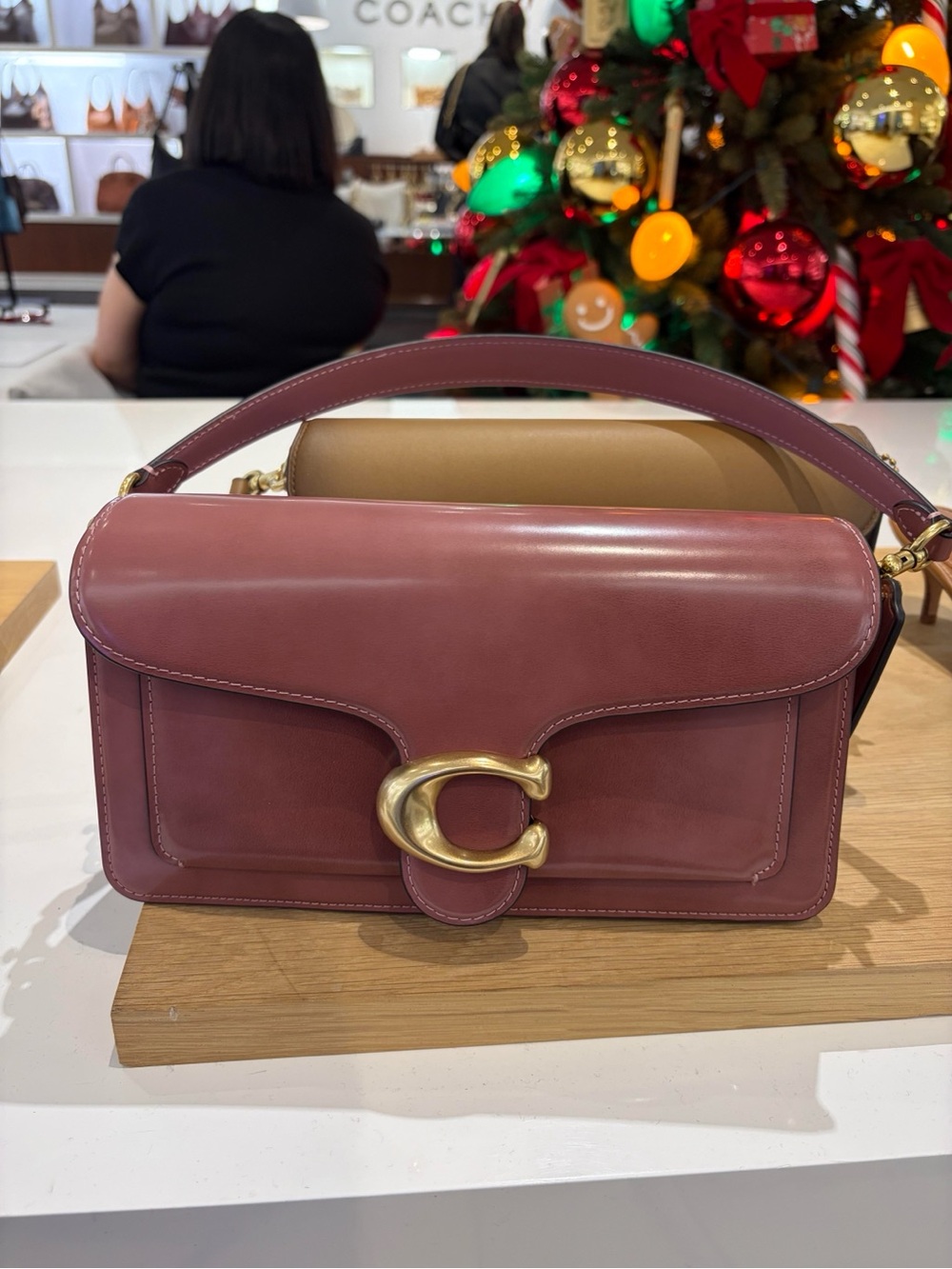 New! SOLDOUT COACH Spazzolato Leather PEONY Tabby 20